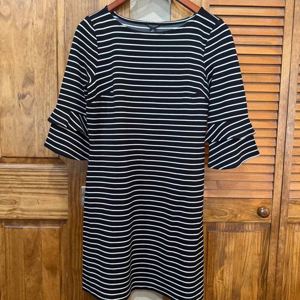 Ann Taylor 3/4 sleeve dress with ruffle sleeves